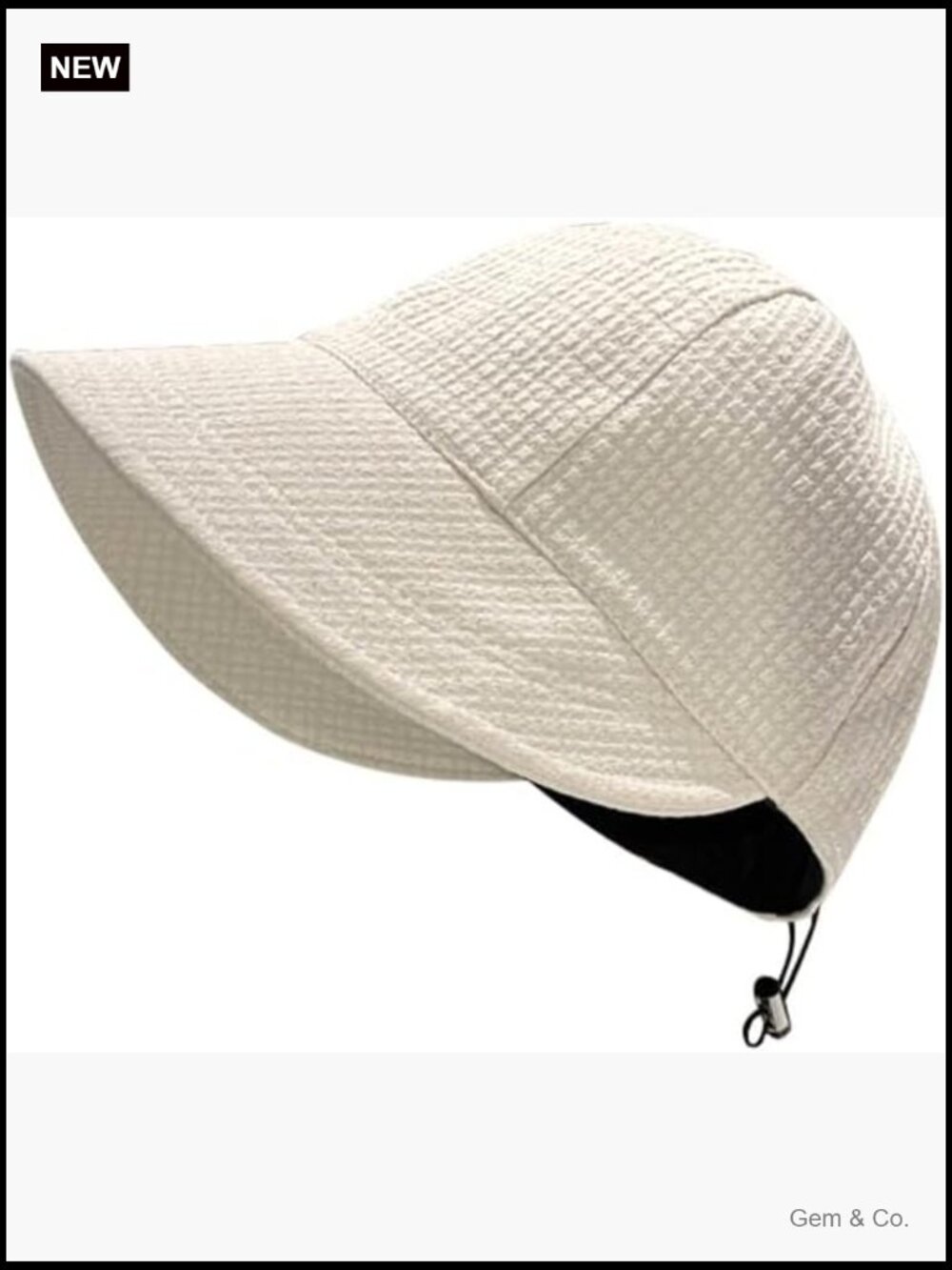 UPF 50+ Bucket Hat with Adjustable Drawstring - Sun Protection for Outdoor